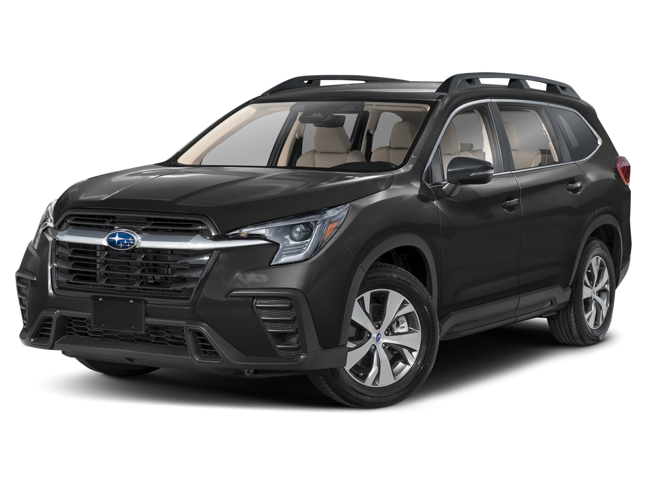 2024 Subaru Ascent Premium in Crystal Black Silica — front three-quarter view