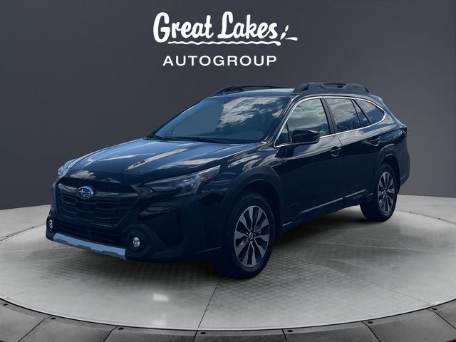2024 Subaru Outback Limited in Crystal Black Silica — front three-quarter view