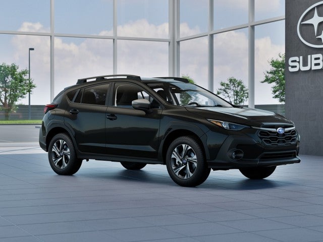 2026 Subaru CROSSTREK Premium in Crystal Black Silica — front three-quarter view