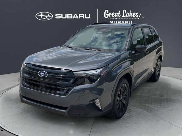 2026 Subaru FORESTER Sport Onyx Edition in Magnetite Gray Metallic — front three-quarter view