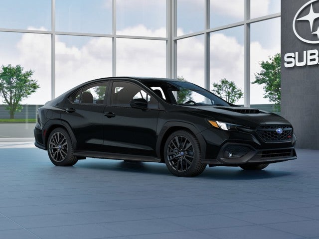 2026 Subaru WRX Premium in Crystal Black Silica — front three-quarter view