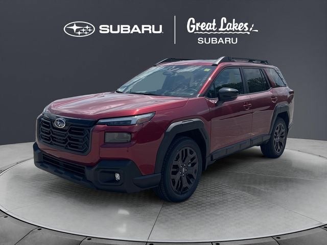 2026 Subaru OUTBACK Limited XT in Crimson Red Pearl — front three-quarter view