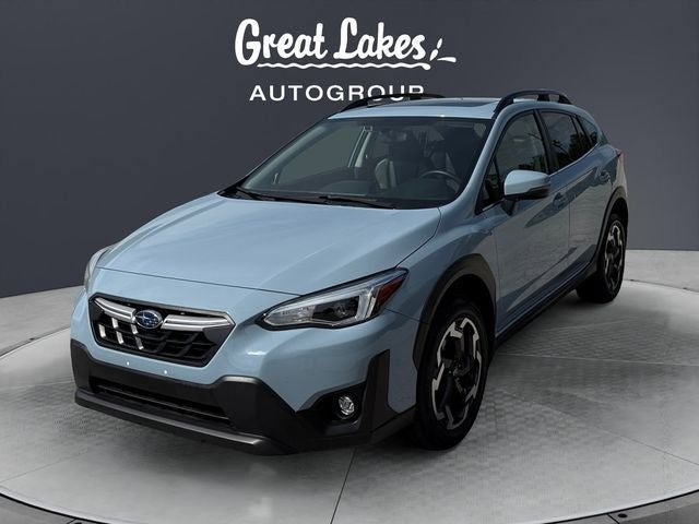 2023 Subaru Crosstrek Limited in Lagoon Blue Pearl — front three-quarter view