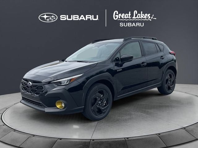 2026 Subaru CROSSTREK Sport Hybrid in Crystal Black Silica — front three-quarter view