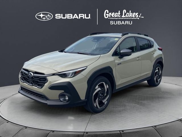 2026 Subaru CROSSTREK Limited Hybrid in Sand Dune Pearl — front three-quarter view