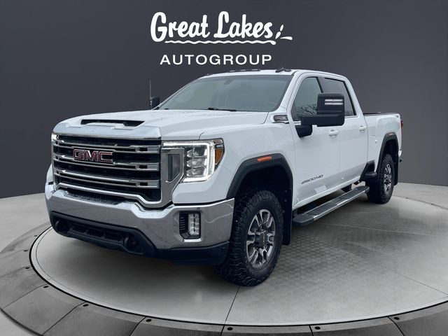2023 GMC Sierra 2500HD SLE in Summit White — front three-quarter view
