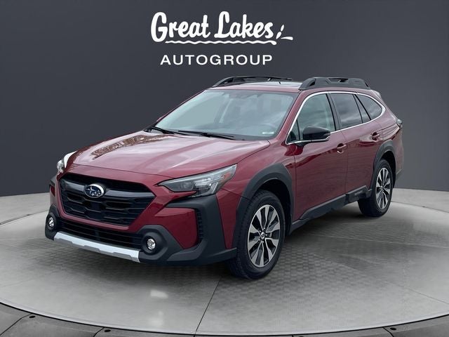 2023 Subaru Outback Limited XT in Crimson Red Pearl — front three-quarter view