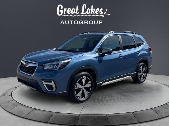 2020 Subaru Forester Touring in Horizon Blue Pearl — front three-quarter view