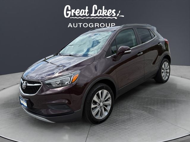 2018 Buick Encore Preferred in Black Cherry Metallic — front three-quarter view