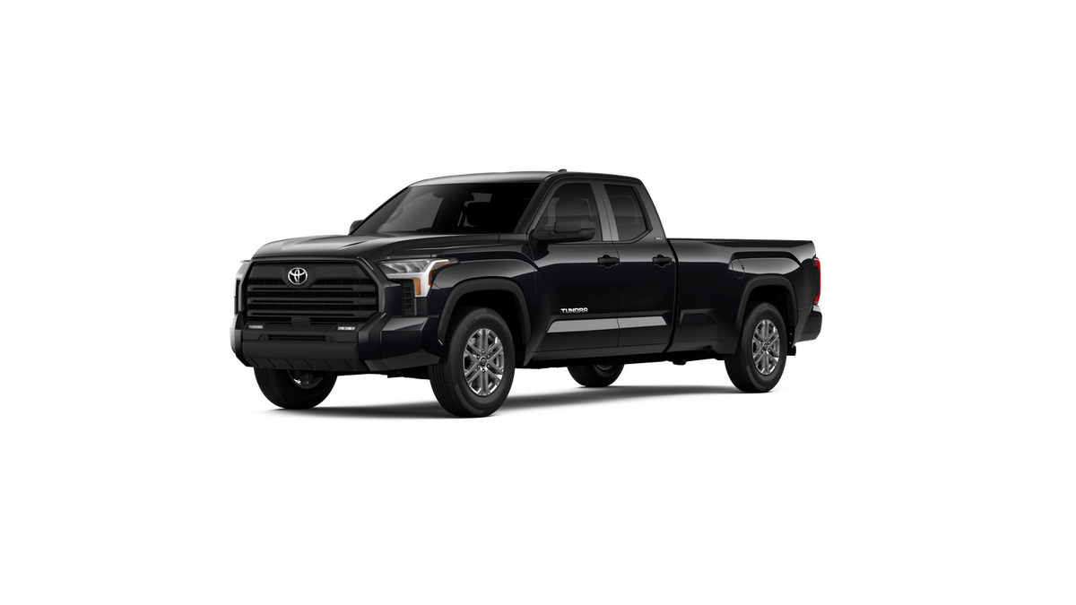 2026 Toyota Tundra SR5 in Midnight Black Metallic — front three-quarter view