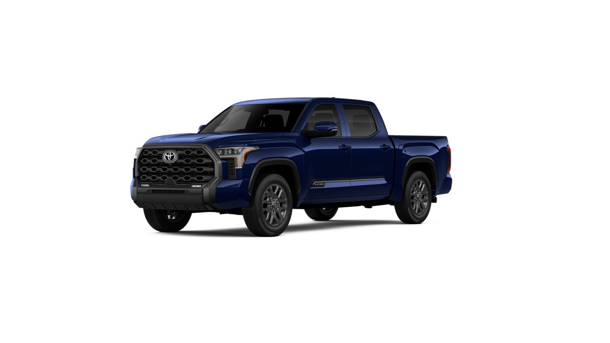 2026 Toyota Tundra Platinum in Blueprint — front three-quarter view
